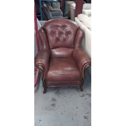 Italian Barbara Leather Sofa and Chair